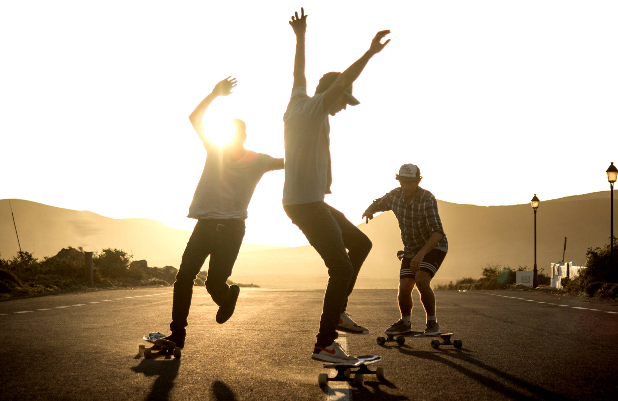 Longboard riding in Fuerteventura, Canary Islands.